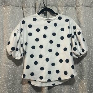 Zara size small polka dot statement top